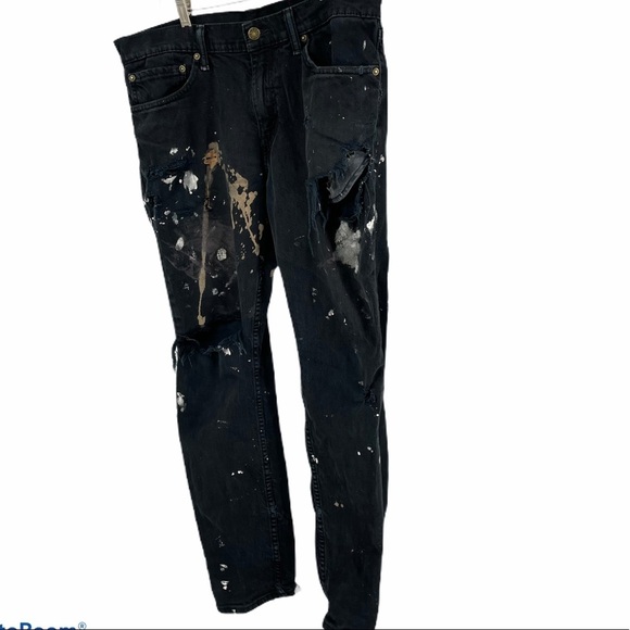 Levi’s Perfectly distressed paint splat red tab Levi jeans 34 - Picture 1 of 10
